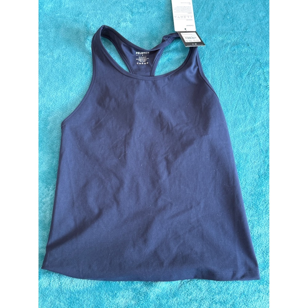 Peloton Cadent LT Tank Womens Medium Navy Blue Racerback Workout Top WT00846-411